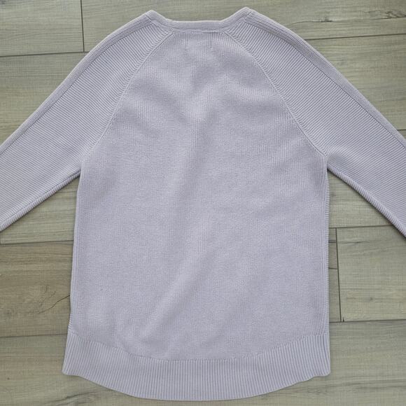 Athleta Hanover V-Neck Merino Wool Blend Lavender Sweater Women Sz S - Picture 11 of 13